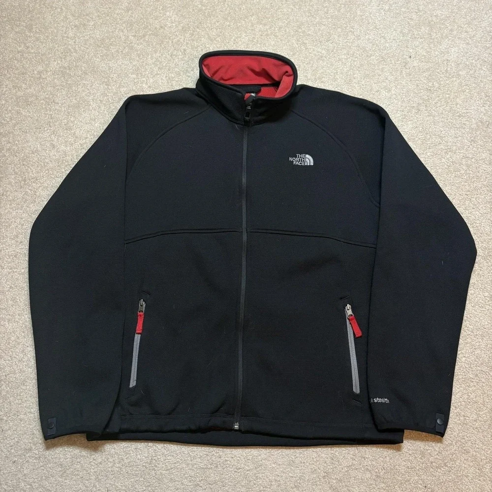 The North Face TKA Stealth Jacket Mens Large‎ Black Fleece Softshell Zip Outdoor